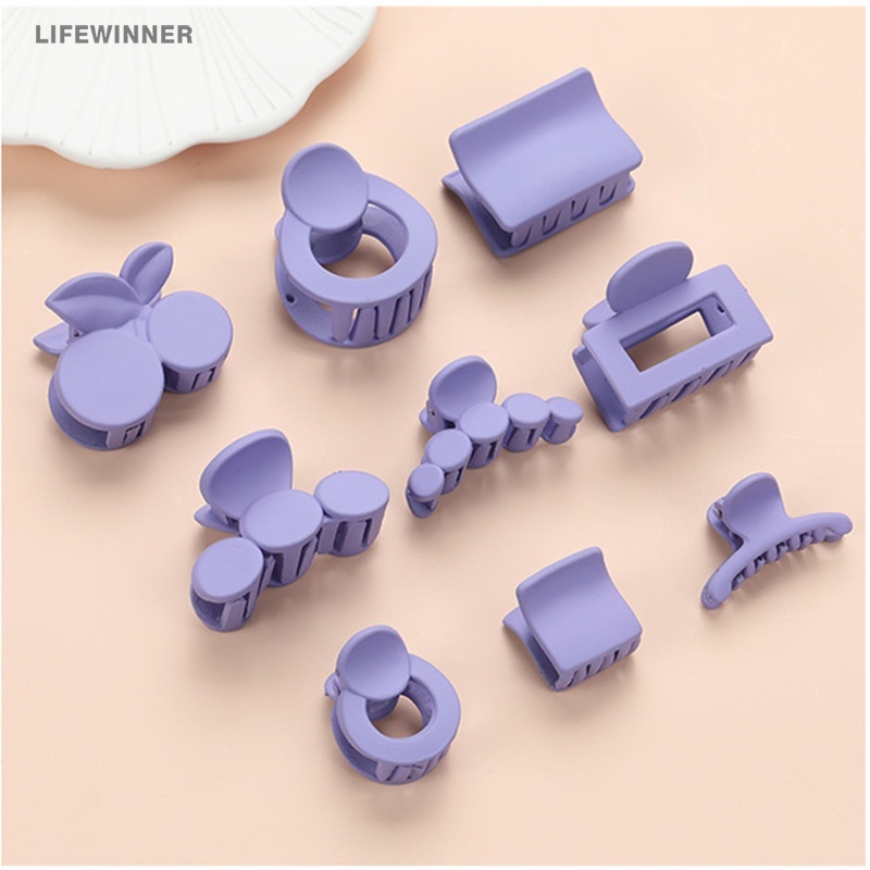 Kẹp Tóc Càng Cua Hình Vuông Nhỏ Màu Tím Trơn Đơn Giản Thời Trang Cho Bé Gái