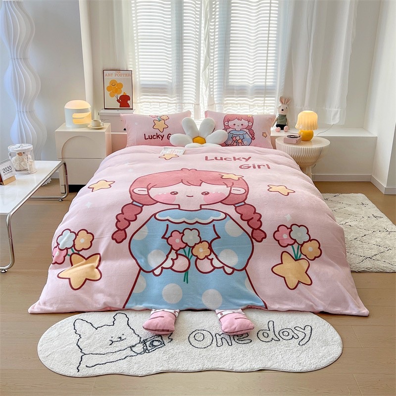 Bộ nỉ nhung mịn êm cute chi các bé yêu,Mềm ga gối nỉ nhung dành cho các brs cưng xỉu