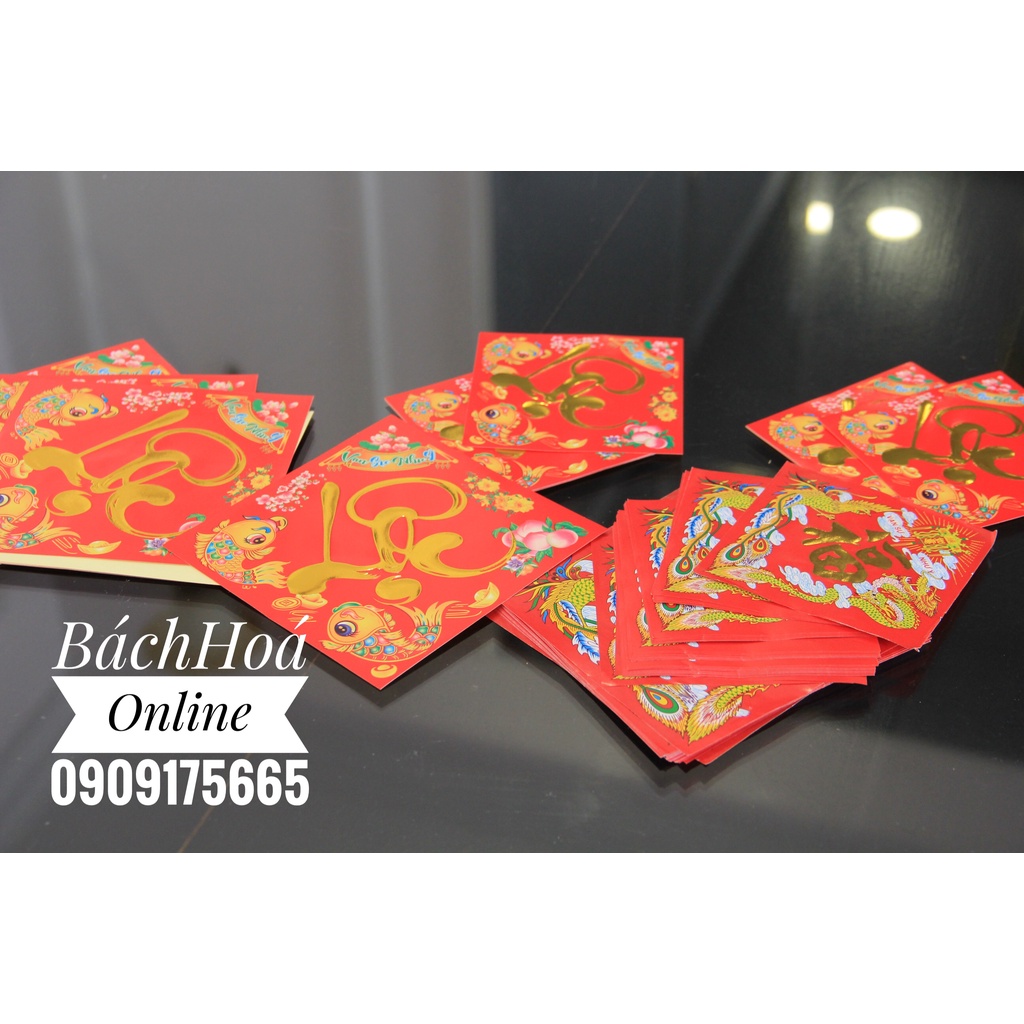 Tem giấy/ decal chữ LỘC/PHÚC dán dưa hấu, bánh chưng