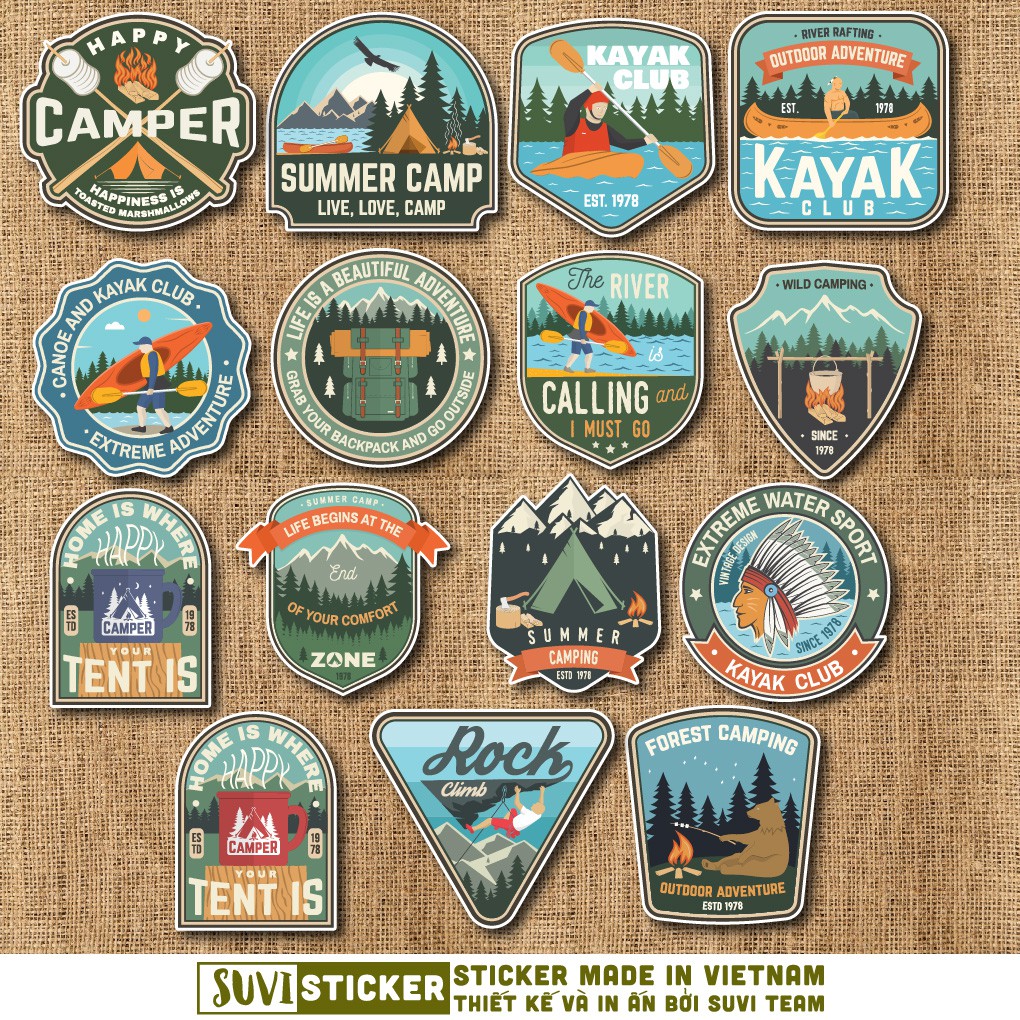 50 Sticker Vintage Travel chống nước sticker dán mũ bảo hiểm, laptop, điện thoại, đàn guitar, vali. MSP: NS32