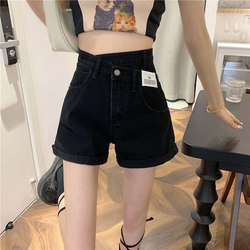 Quần Short Denim Lưng Cao Ống Rộng Thời Trang Mùa Hè Dành Cho Nữ
