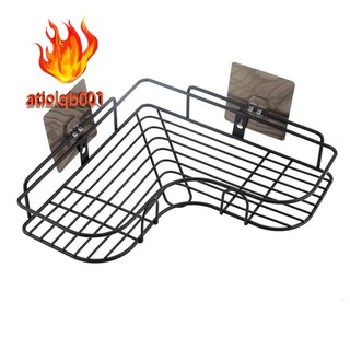 Adhesive Wall-Mounted Bathroom Storage Corner Shelf Hooks Holder