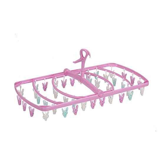 Khung phơi quần áo 24 kẹp xoay 360 độ màu hồng Hàng Nhập Khẩu Từ Nhật