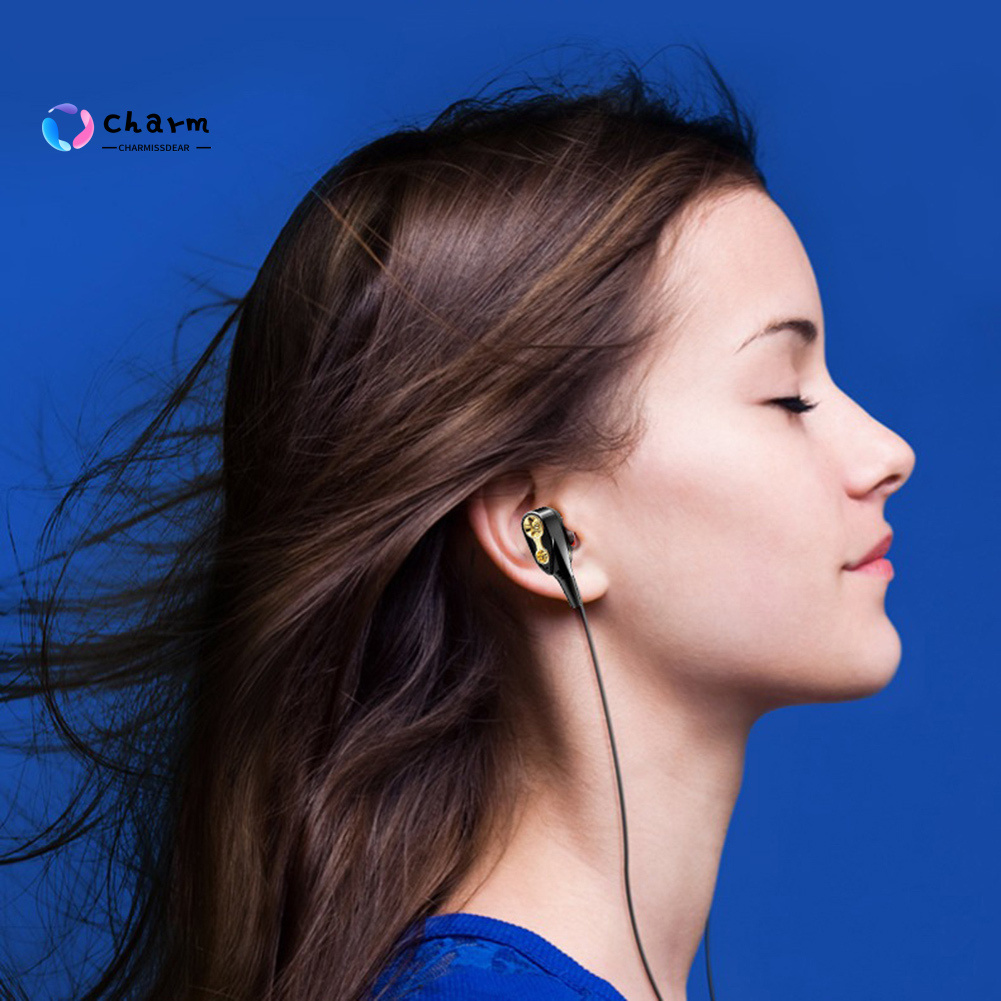 [CM] Availble Dual Dynamic Circle Type-C Wired In-Ear Earphone Volume Control Mic Headphone