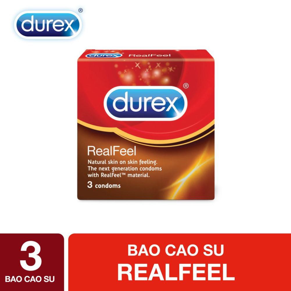 [DUREX CHÍNH HÃNG]  Bao cao su Durex Real Feel 3 bao