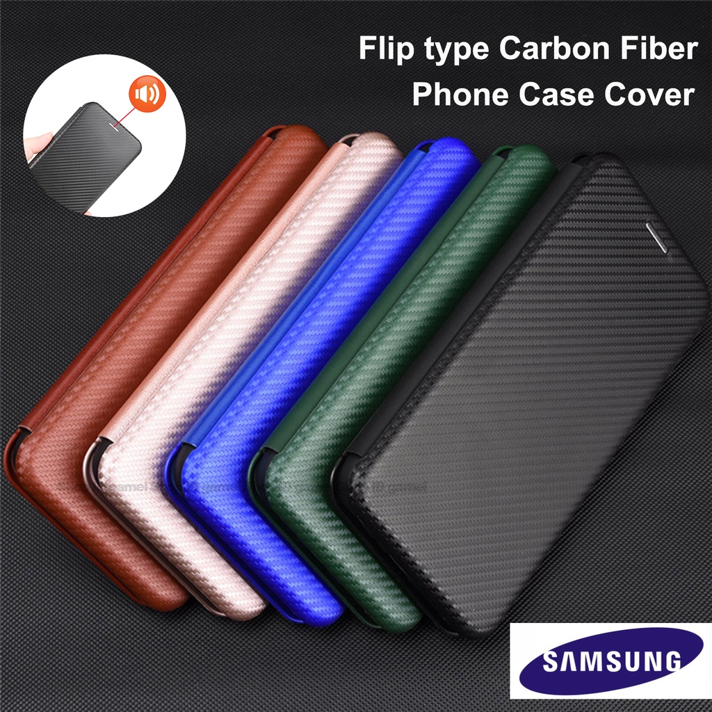 Samsung Galaxy A04s M53 5G M23 A73 M33 A13 A23 A33 A53 A52s M52 M22 A03sLTE A22LTE M32 M62 A32 A52 A72 M02 A02 M12 A02s A12 A21s Loại nắp gập Bao da bằng sợi carbon từ tính Nắp đậy cho điện thoại