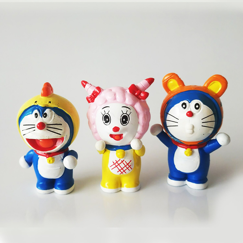 Set 12 Đồ trang trí Đồ Chơi Nhân Vật Hoạt Hình Doraemon Bằng Pvc 123