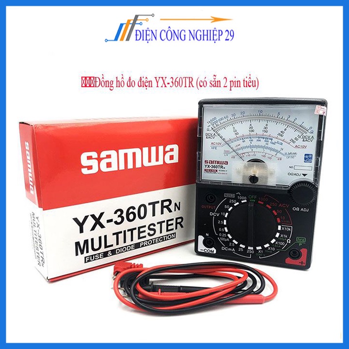 Đồng Hồ Đo Điện Dây Kim SAMWA YX-360TR Tặng 1 Pin 9V + 2 Pin 1,5V AA