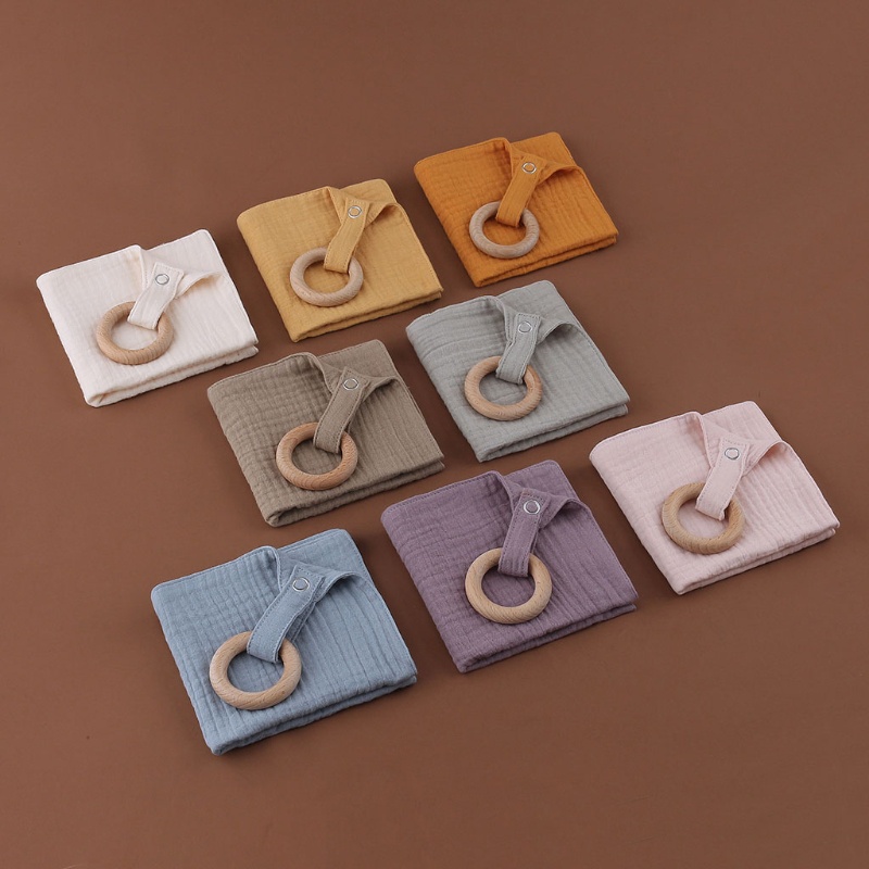 Yếm Ăn Cotton Mềm Mại Hình Tam Giác Có Nút Bấm Dành Cho Bé