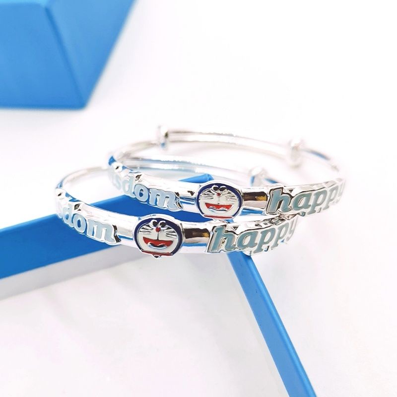 Vòng Tay Bạc Hình Mèo Máy Doraemon Đáng Yêu Dành Cho Bé Gái 56% s999