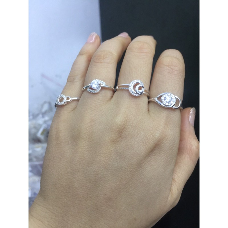 Nhẫn vương miện quanh vòng dễ thương bạc NGỌC MẬU nhiều mẫu