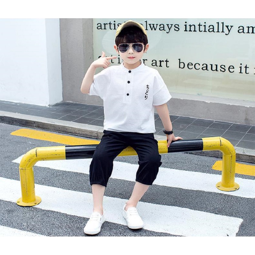 Quần Áo Bé Trai Habi Fashion HB2214 Chất Liệu Đũi Dễ Thương Cho Bé 8-27Kg