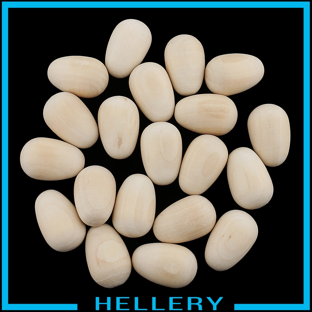 Set 20 Quả Trứng Gỗ Tự Nhiên Dùng Trang Trí Phục Sinh