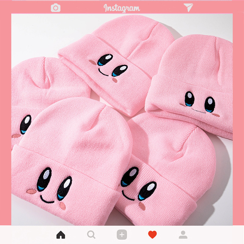 Mũ len màu hồng giữ ấm thời trang thu đông cho học sinh/cặp đôi 22105