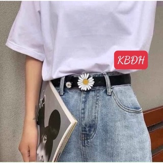 Thắt lưng hoa cúc 2 bông và mặt vuông dành cho nữ