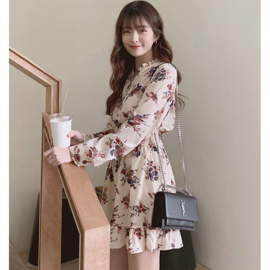 Đầm Hoa Xinh Kiểu Korea Dễ Thương DN061 ShopMaySG Đầm Nữ Váy Nữ Váy Hoa