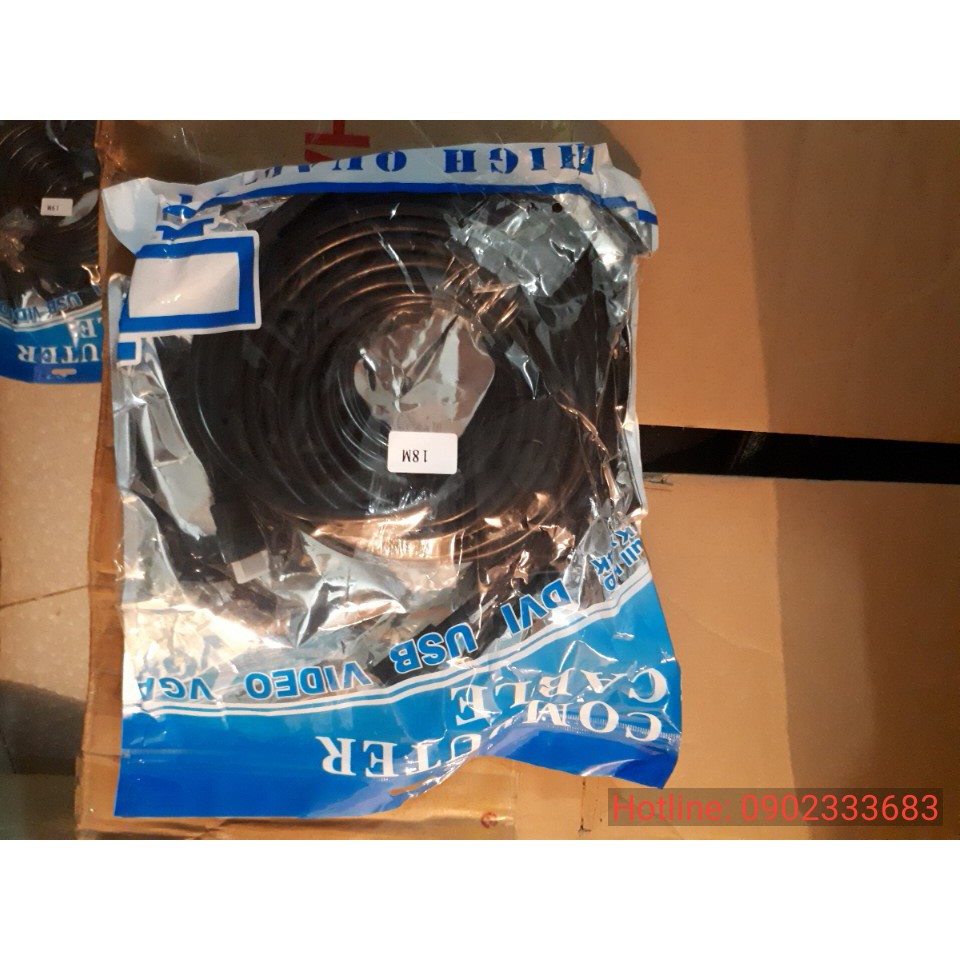 Cáp hdmi 18m full hd | dây hdmi 18m tròn đen