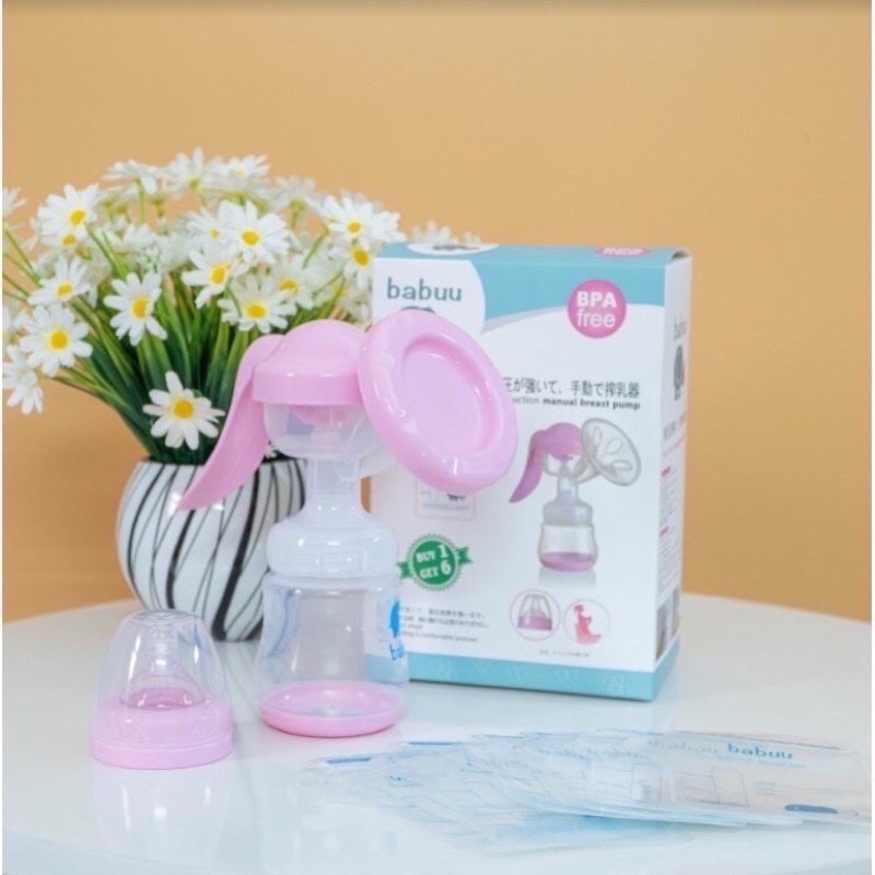 Máy hút sữa cầm tay Babuu tặng kèm 6 túi trữ sữa