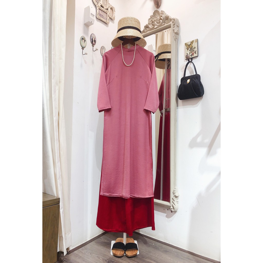Set Áo dài Rosemary tây thi hồng đậm