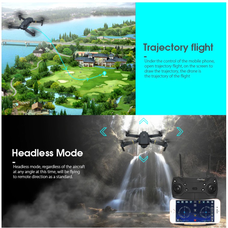 Flycam E58 Thế Hệ 2020, Camera WIFI FPV 4K HD, Tích Hợp Giữ Độ Cao, Chế Độ Không Đầu RC RTF Drone