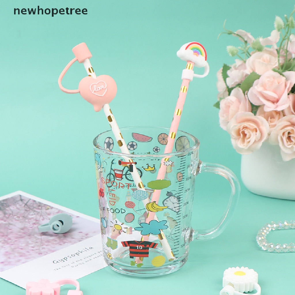 1 Nắp Đậy Ống Hút Bằng Silicone 6-8mm Họa Tiết Hoạt Hình