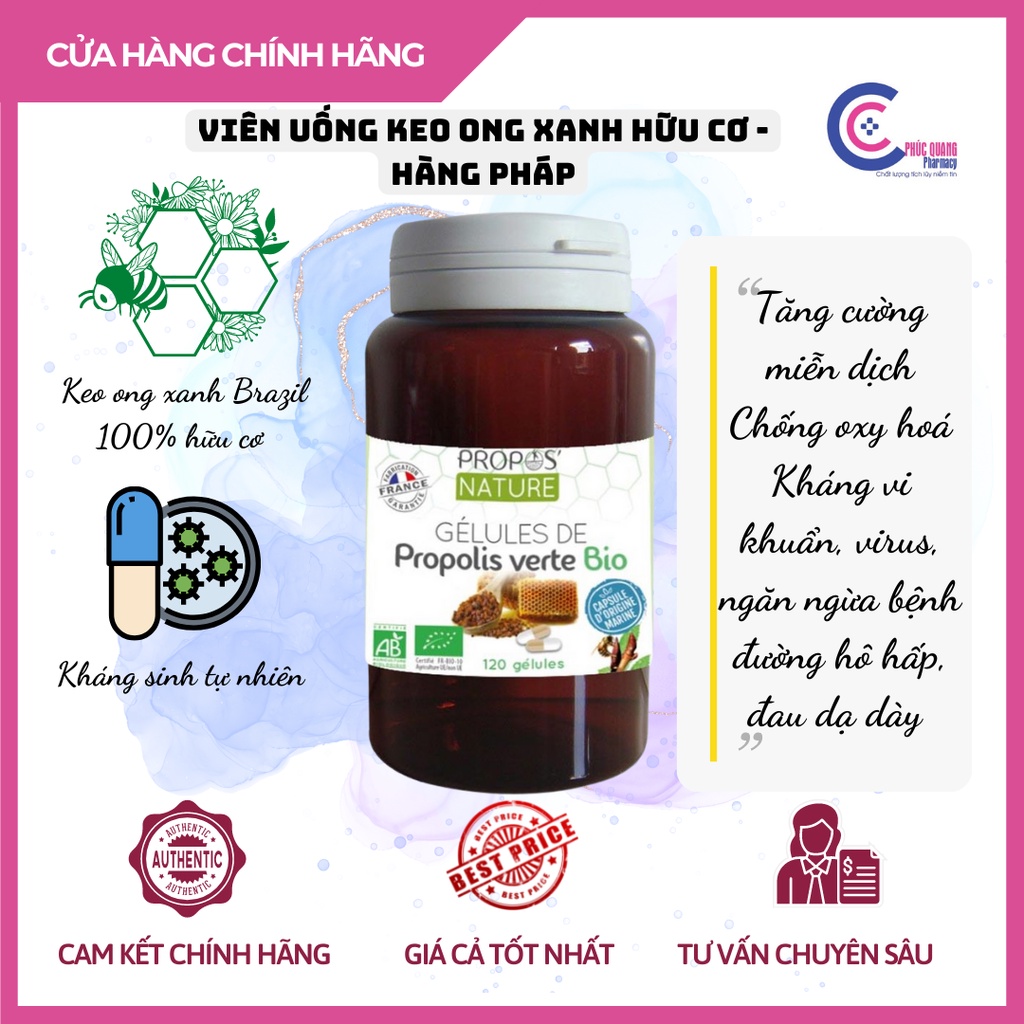 Viên uống keo ong xanh Propolis verte Bio