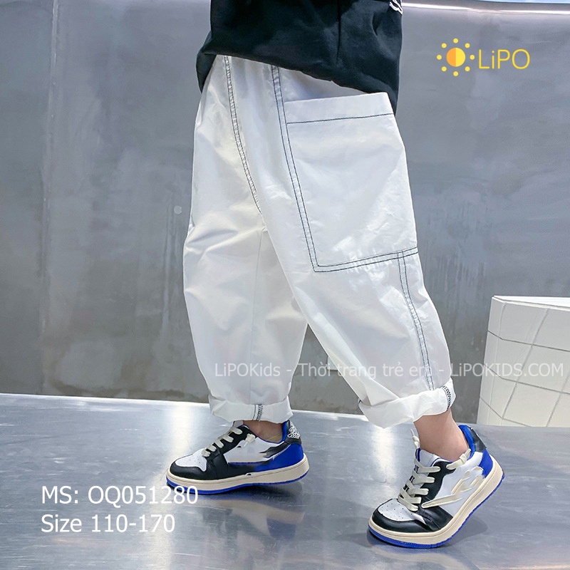 Quần dài bé trai size đại 15-58kg chất jeans phong cách Hàn Quốc - Lipokids OQ051