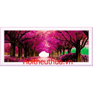 Tranh Đính Đá  Rừng Cây Tím (YN5102) 150x57cm, chưa đính