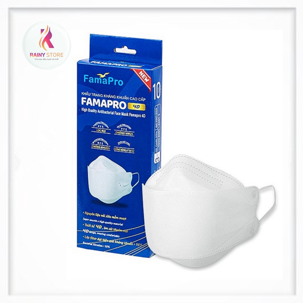 Hộp 10 khẩu trang y tế cao cấp kháng khuẩn Nam Anh Famapro 4D