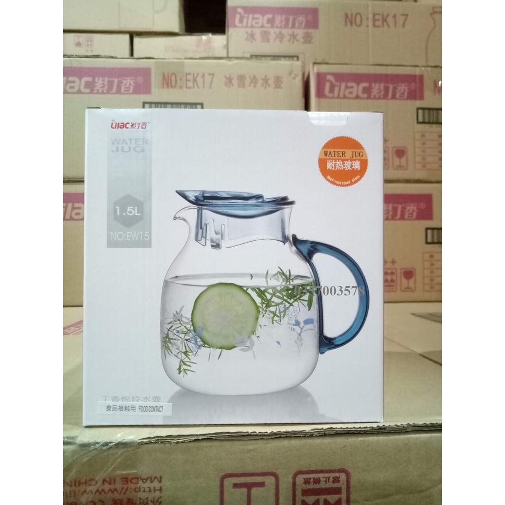 BÌNH NƯỚC LILAC 1.5L - Thuỷ tinh chịu nhiệt