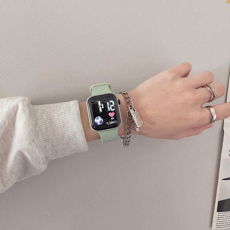 Đồng Hồ Điện Tử Đèn LED Dây Silicone Thể Thao Unisex