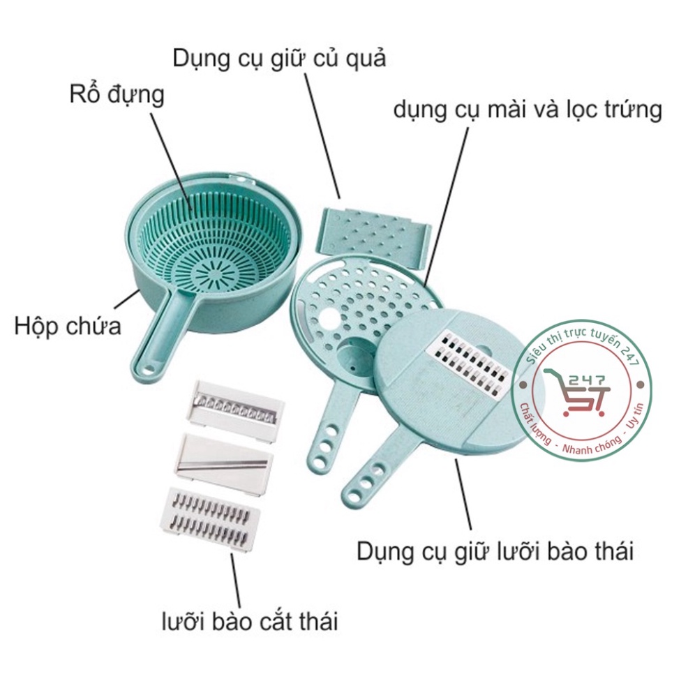 Dụng Cụ Bào Sợi Củ Quả Đa Năng 8 Trong 1 giúp bạn chế biến thức ăn nhanh chóng tiện lợi|Siêu thị trực tuyến 247