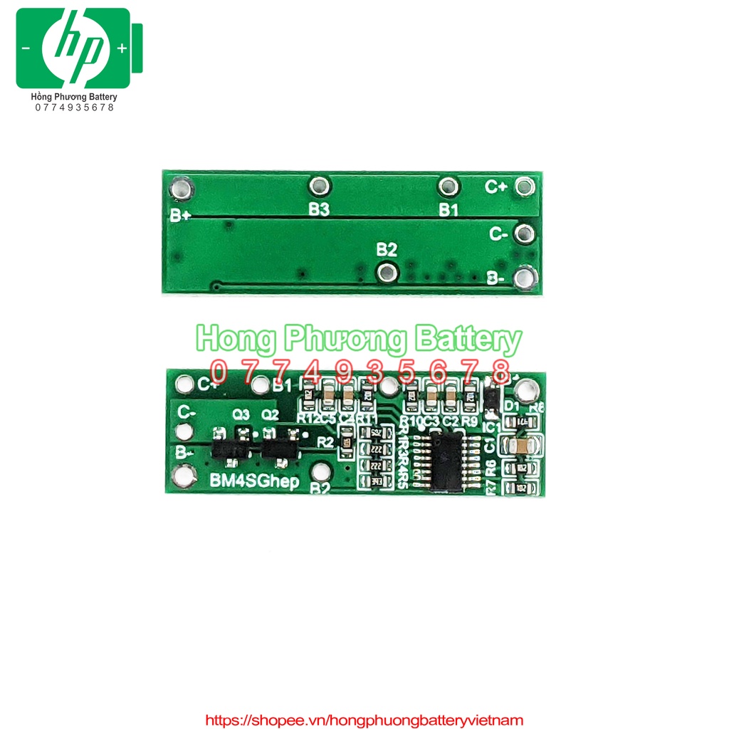 Mạch ghép 4s-14.4v siêu nhỏ kt 10x30mm