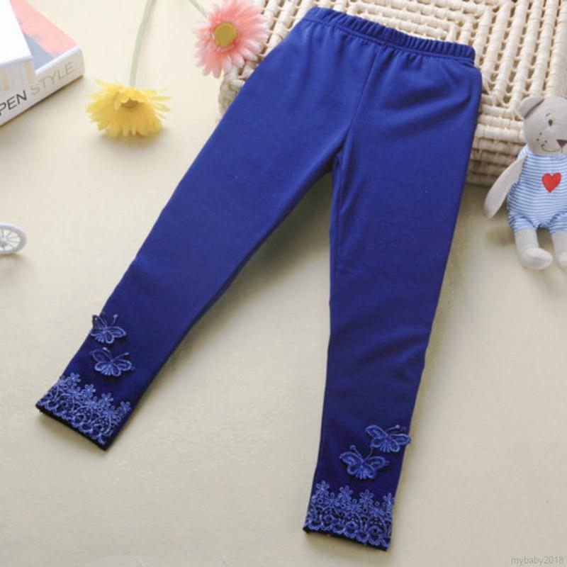 Quần legging phối ren ấm áp cho bé gái