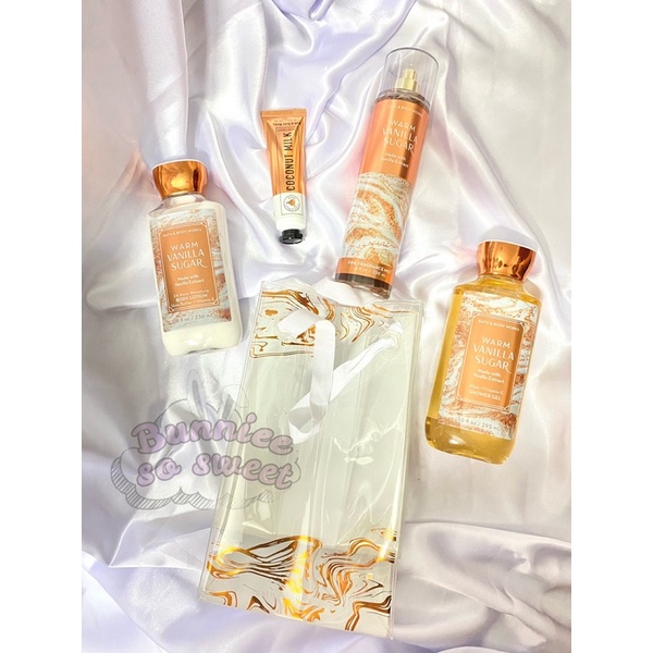 Bộ quà tặng 4 món Warm vanilla sugar - Bath and Body works [Tặng 1 hand gel cùng mùi]