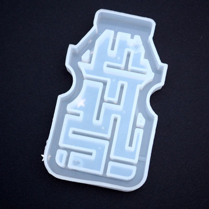 Sa Khuôn Silicon Hình Mê Cung 3D Tự Làm Mặt Dây Chuyền / Móc Khóa Tiện Dụng