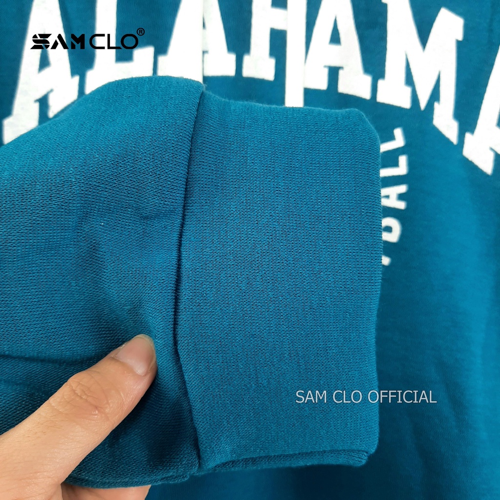 Áo khoác nỉ SAM CLO nam nữ freesize hoodie chui có mũ tay dài thu đông dáng unisex in hình bóng chày chữ ALAPAMA