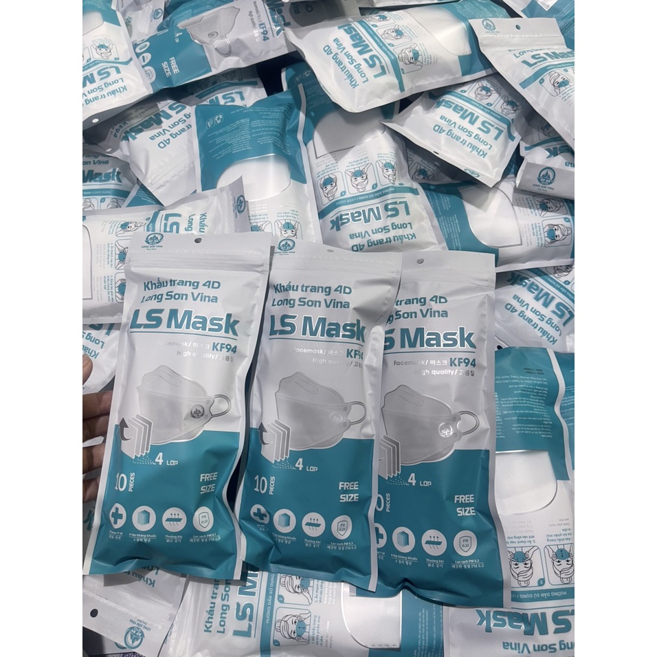 SET 5 GÓI KHẨU TRANG LONG SƠN 4D KF94