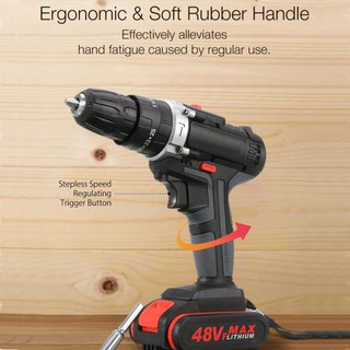 Dụng cụ máy khoan không dây chạy điện cầm tay 48V pin Lithium