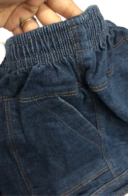 Quần jean lửng nam 6 túi lưng thun 75-85kg