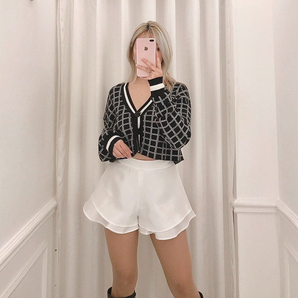Quần váy tafta cạp cao xoè 2 tầng trắng tingoan CHARMIE SKORT/WH | BigBuy360 - bigbuy360.vn