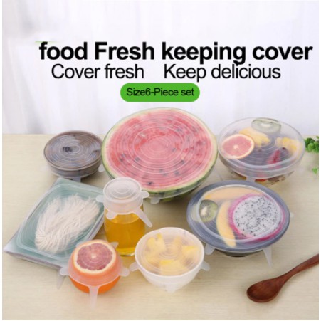 Bộ 6 Nắp Silicon Đậy Tô Chén Bảo Quản Thực Phẩm 365 Độ