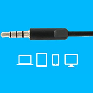 Tai nghe chụp tai Logitech h111 - 1 jack cắm 3.5mm, Mic khử giảm tiếng ồn, âm thanh nổi dùng cho Laptop điện thoại