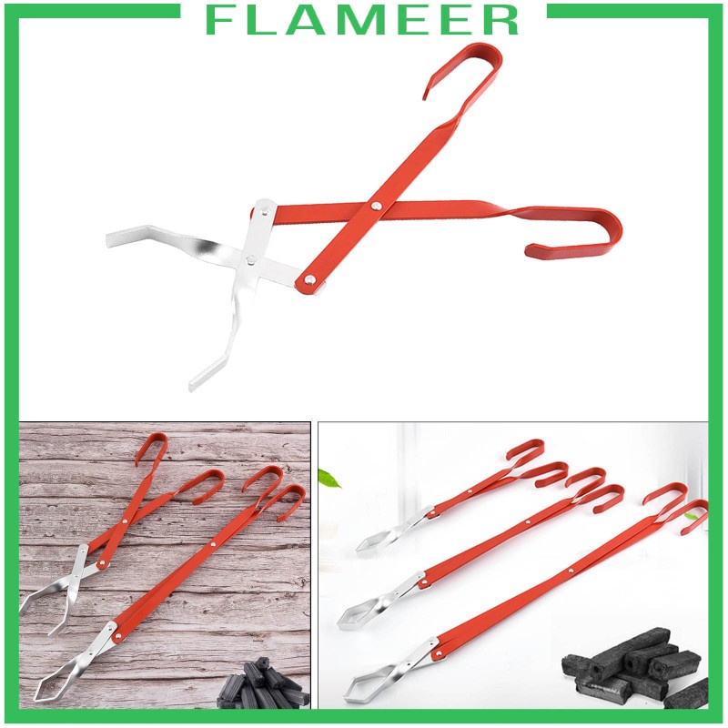 [FLAMEER]Campfire Tongs Log Grabber Firewood Fire Pit Tools Camping Fireplace Tools
