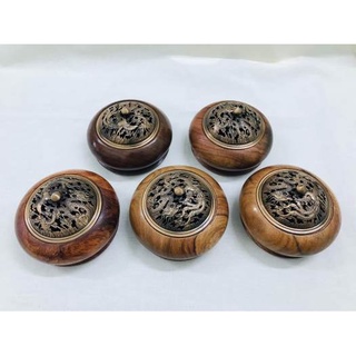 Lư xông trầm gỗ hương [Gỗ hương nguyên khối]