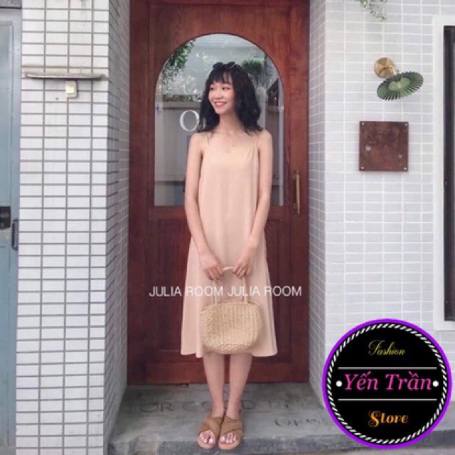 Váy 2 Dây Chất Đũi Mềm Siêu Chất Đủ Size 3 Màu dây không điều chỉnh