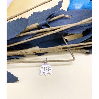 Charm treo hình chú voi khắc hoa- Charm bạc 925