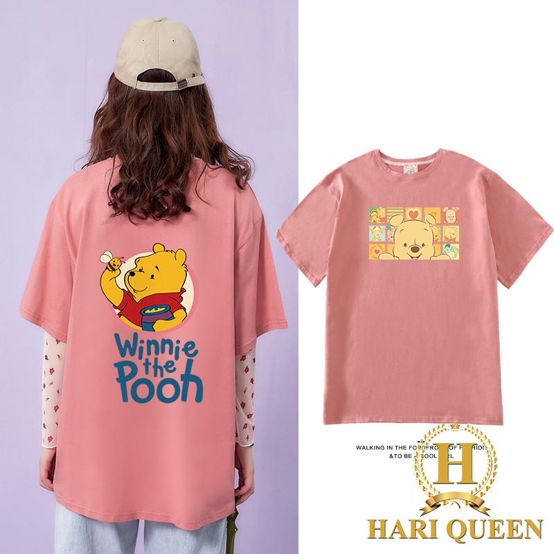 Áo phông gấu Pooh in trước sau HARI0421