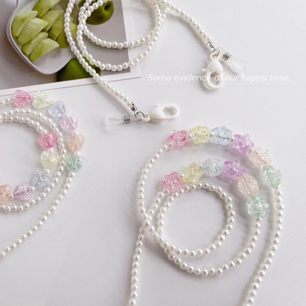 Dây Đeo Mắt Kính Xỏ Hạt Acrylic Màu Kẹo Sáng Tạo Mới