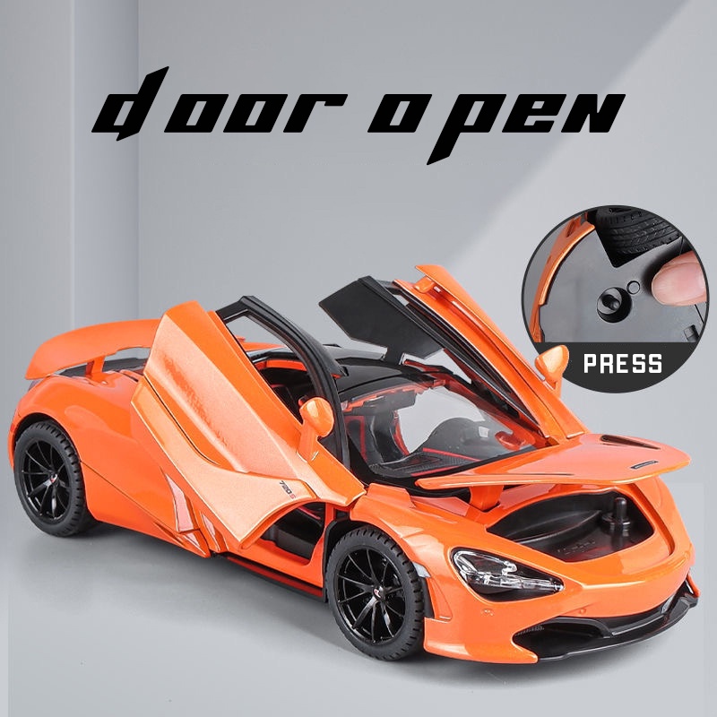 Mô Hình Xe Hơi Mclaren 720S Tỉ Lệ 1: 24 Bằng Hợp Kim Có Đèn Và Nhạc